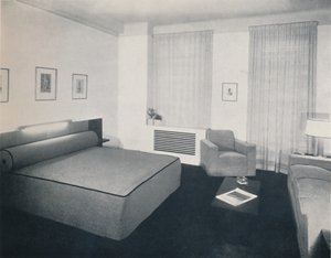 Een mannenkamer ontworpen door Robert Heller Inc., New York, 1936