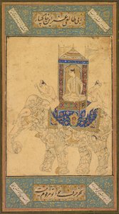 Een prins die op een samengestelde olifant rijdt, ca. 1590 door Unbekannt