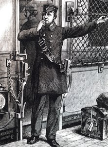 Een treinwachter door Unbekannt