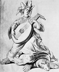 Een vrouw die een snaarinstrument bespeelt, begin 17e eeuw, 1926
