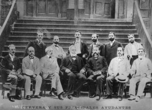 Admiraal Cervera en zijn belangrijkste officieren inclusief Kapitein Eulate, ca. 1910