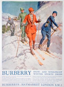 Advertentie voor Burberry wintersportkleding, 1927