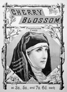 Advertentie voor Cherry Blossom toiletartikelen, 1893