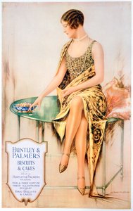 Advertentie voor Huntley en Palmers koekjes