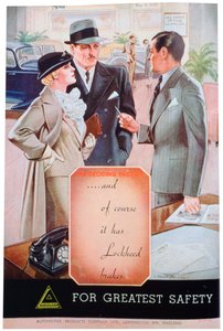 Advertentie voor Lockheed autobanden door Automotive Products of Leamington Spa, 1937