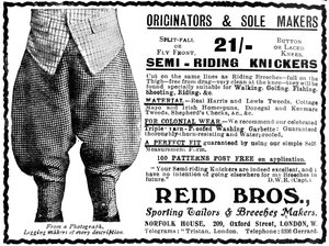 Advertentie voor Reid Bros, Sporting Tailors & Breeches Makers door Unbekannt