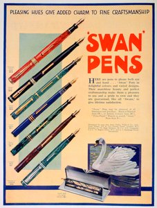 Advertentie voor Swan pennen, 1931