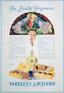 Advertentie voor Yardleys Lavendel parfum en cosmetica, 1928 door Unbekannt