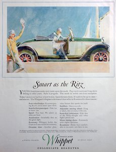Advertentie voor de Overland Whippet Collegiate Roadster auto door Unbekannt