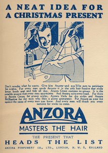 Advertentie voor Anzora haarfixatief, 1936