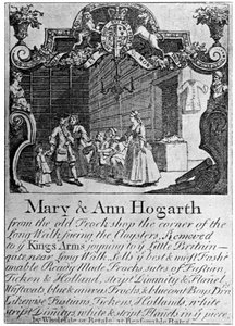 Advertentie voor Mary en Ann Hogarths stoffenwinkel, begin-midden 18e eeuw, 1901 door Unbekannt