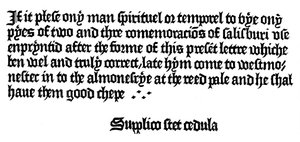 Advertentie voor een boek gedrukt door William Caxton, 15e eeuw, 1893 door Unbekannt