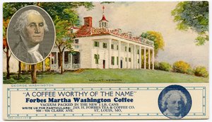 Reclamekaart voor Forbes Martha Washington Coffee