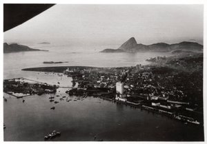 Luchtfoto van Rio de Janeiro, Brazilië, vanuit een Zeppelin