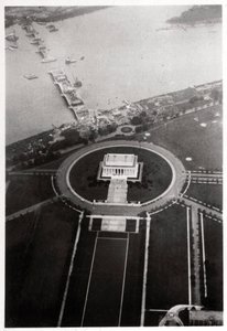 Luchtfoto van het Lincoln Memorial, Washington DC, VS, vanuit een Zeppelin, 1928-1933