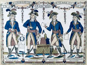 Allegorieën van Bonaparte, Augereau, Massina, Berphier, Frankrijk, 1789