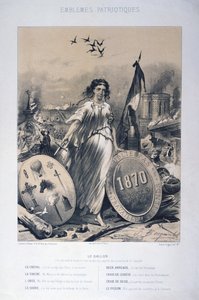 Allegorie van Franse patriottische emblemen, 1870 door Unbekannt