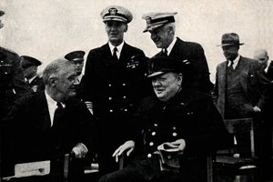 Amerikaanse president en Britse premier, 14 augustus 1941, 1945 door Unbekannt