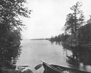 Onder de Duizend Eilanden van de St. Lawrence Rivier, Canada, ca. 1900