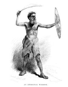 Een Aboriginal krijger, 1886