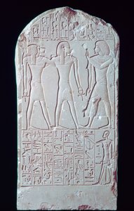 Oude Egyptische kalkstenen stèle, 16e-13e eeuw v.Chr.