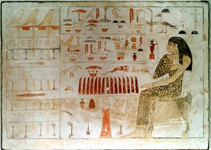 Oude Egyptische stele met hiërogliefen door Unbekannt