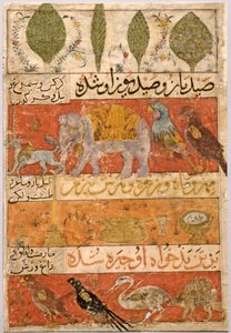 Dieren, vogels en planten verso, illustratie en tekst Perzische verzen..., 1341 door Unbekannt