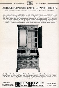 Antieke meubels, tapijten, wandtapijten, enz., 1921 door Unbekannt