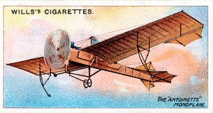 Antoinette monoplane van de Franse vliegenier Hubert Latham, ca. 1910 door Unbekannt
