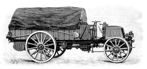 Legervrachtwagen van Daimler, met 4-cilinder 12 pk motor, 1904 door Unbekannt