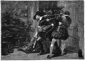 Arrestatie van Guy Fawkes in de kelders van het Parlement, 1605 19e eeuw door Unbekannt