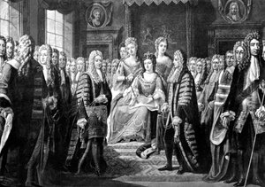 Artikelen van Unie gepresenteerd door commissarissen aan Koningin Anne, 1706
