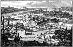 Arx Carolina, de oude versterkte nederzetting in Charleston, South Carolina, ca. 1673, 1901
