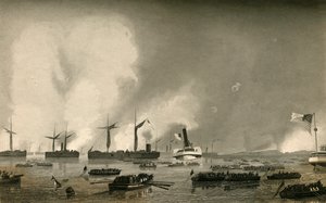Aanval op Roanoke Island - Landing van de troepen, 1878