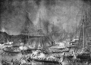 Aanval op de Franse invasievloot bij Boulogne, Frankrijk, 15-16 augustus 1801