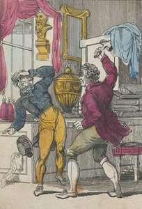 Veilingmeester & advocaat, veilingmeester die een slechte partij afslaat, begin 19e eeuw