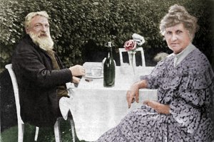 Auguste Rodin - Rodin en zijn vrouw in hun tuin in Meudon door Unbekannt