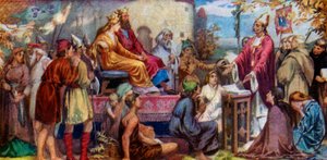 Augustinus predikt tot Ethelbert en Bertha, 1925 door Unbekannt