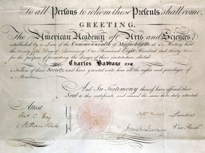 Babbage Diploma van de American Academy of Arts and Sciences
