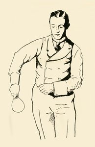 Backhand service vanaf de rechterkant, 1902 door Unbekannt