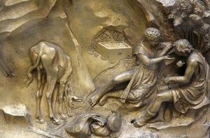 Doopkapel van San Giovanni. Poort van het Paradijs. Kaïn en Abel, Florence, Italië door Unbekannt