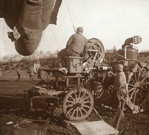 Barrageballon, Genicourt, Noord-Frankrijk, c1914-c1918