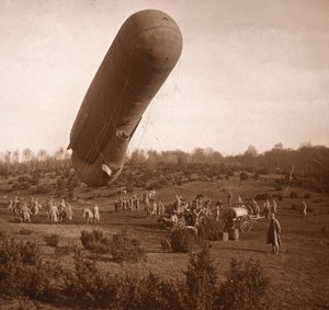 Barrageballon, Somme, Noord-Frankrijk, ca. 1914-ca. 1918