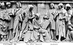 Bas-reliëf van het Albert Memorial, Londen, begin 20e eeuw