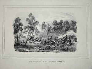 Slag tussen Russische troepen en Franse cavalerie bij Ostrovno 25-26 juli 1812 door Unbekannt