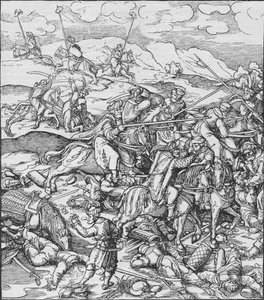 Slag tussen de Mongolen onder Timur en de Turken, c1400 1908