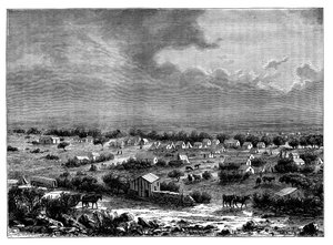 Berkly of Klipdrift, een stad in Griqualand West, Zuid-Afrika