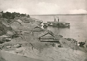 Bhamo - Irrawaddy Flotilla Poststoomboot bij de Ghat, 1900