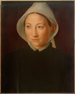Portret van een Vrouw met Witte Kap