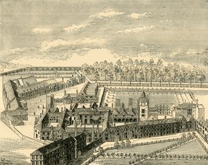 Vogelperspectief van de Oude Charterhouse, ca. 1872